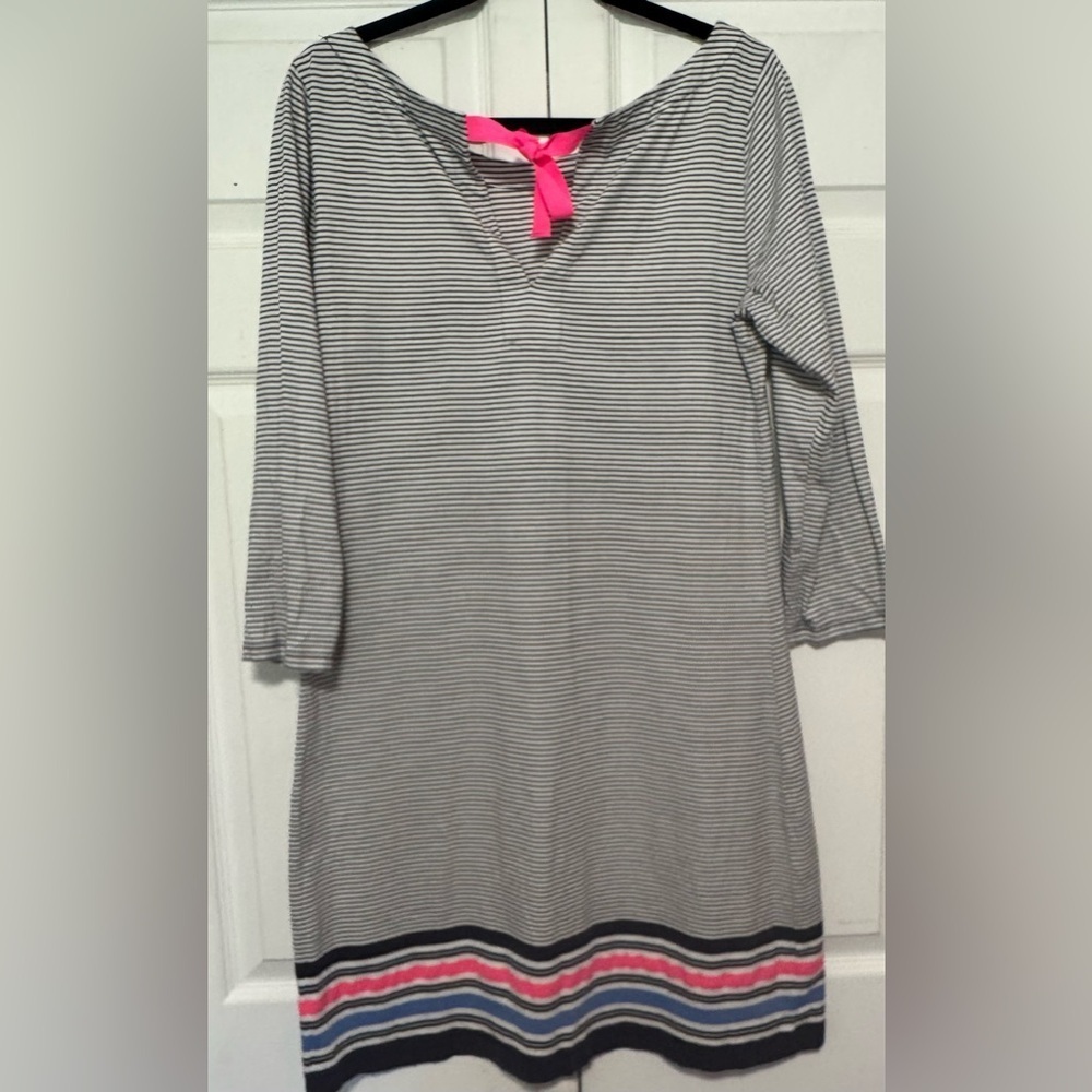 Lilly Pulitzer Women’s Navy Stripe Knit Dress – Size Large - Picture 6 of 7